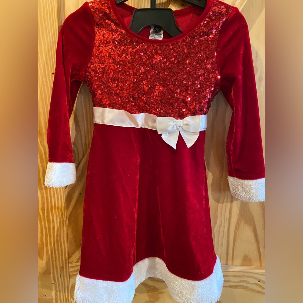 Red Sequin Santa Dress for Kids.  Pink & Violet.